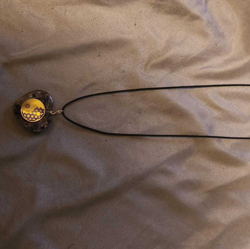 Amethyst yin yang necklace